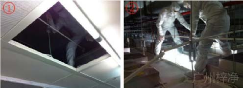 安裝FFU高效過濾器現場圖1 安裝FFU高效過濾器現場圖1